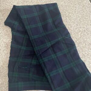 Anne Klein Navy and Green Plaid Skinny Pants